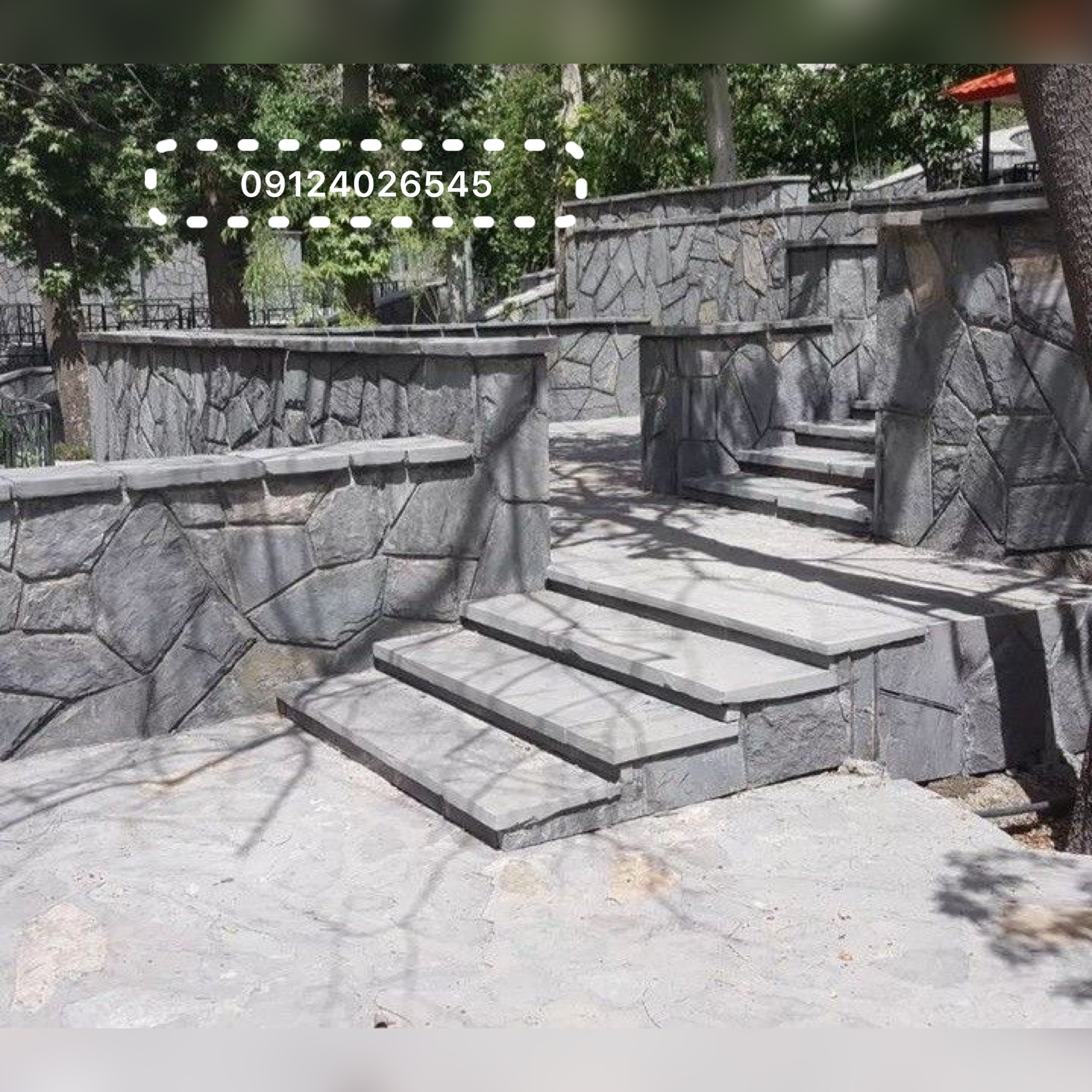 نصب سنگ مالون و نصب سنگ لاشه اجرای سنگ لاشه برای محوطه سازی باغ ویلا برای کف نما دیوار باغچه پله درپوش 
